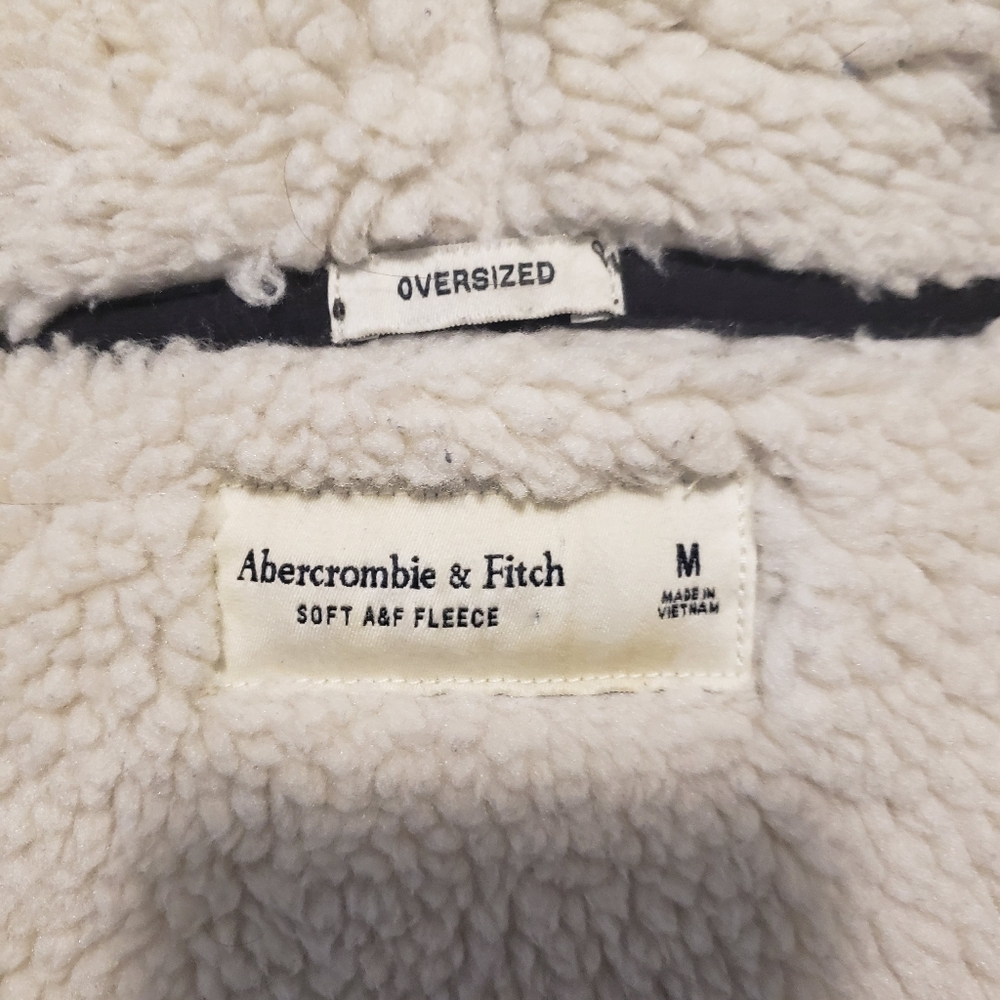 Abercrombie & Fitch Y2K Men's Sherpa Lined Full Zip Gray Hooded Jacket Size M. - Picture 8 of 10